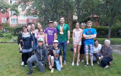 Paauglių stovyklos „Gamtos draugai” dalyvius aplankė olimpinis čempionas